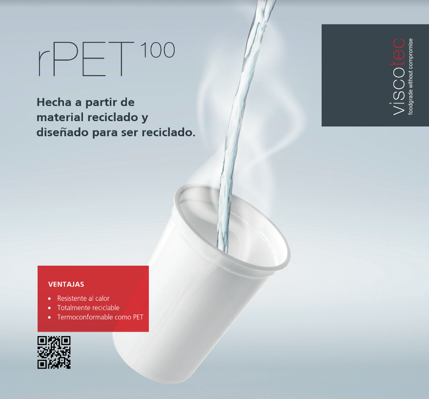 Resistente al calor y totalmente reciclable: embalaje blanco rPET100 para lácteos, bebidas calientes y comidas preparadas